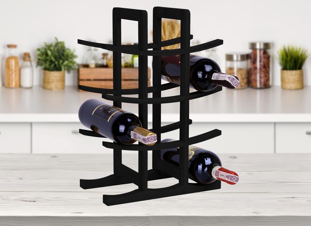 Todgar Bamboo Wine Rack Black