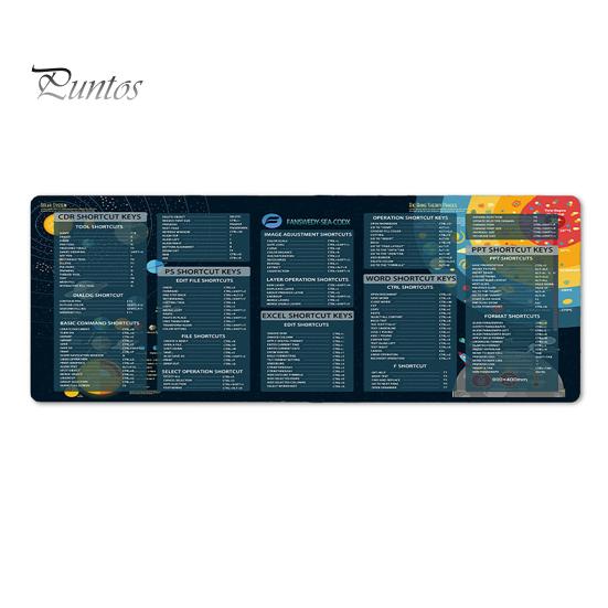 30x80 см большой компьютерный коврик для мыши портативный водонепроницаемый офисный Power Point Excel Word сочетания клавиш настольный коврик нескользящий резиновый настольный коврик для мыши ПК