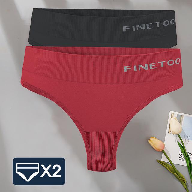 FINETOO 2 шт./компл. M-XXL Bodyshaper трусики-стринги женское тонкое нижнее белье женское нижнее белье сексуальные женские стринги трусы с высокой талией