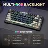YUNZII B75 Wired Mechanical Hot Gasket RGB Heavy English PBT Cherry for RGB Milk V2 Linear 75% Keyboard, Swappable, Compatible, Backlight, Duty,