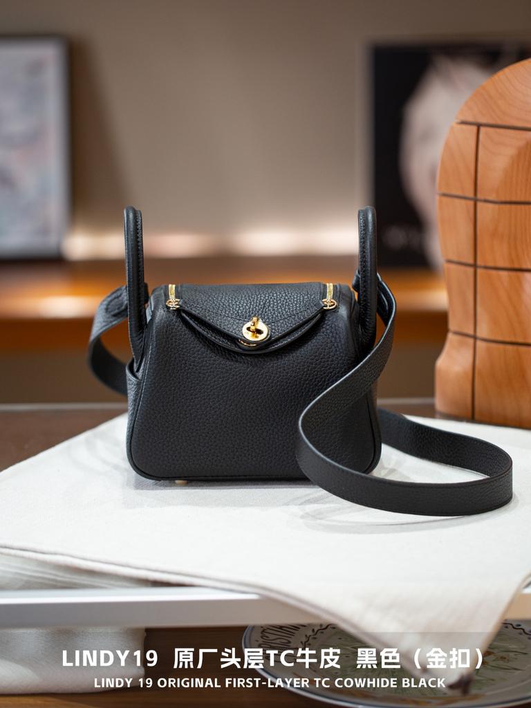 19cm TC Leather Card Case Real Leather Doctors Bag Five Gold Handheld Crossbody Single Shoulder Womens Bag Fashion