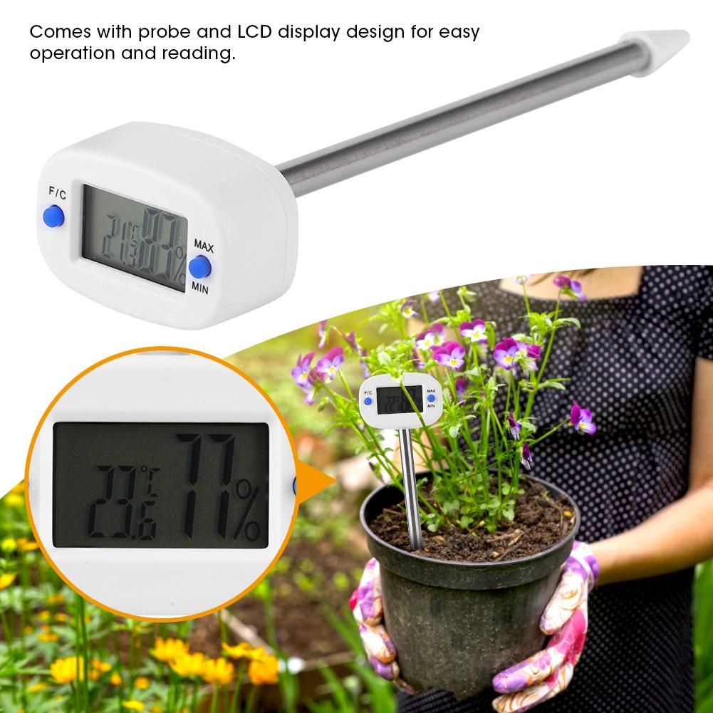 Mini Electronic Soil Temperature Moisture Meter Temperature Humidity Tester for Garden Plants Soil