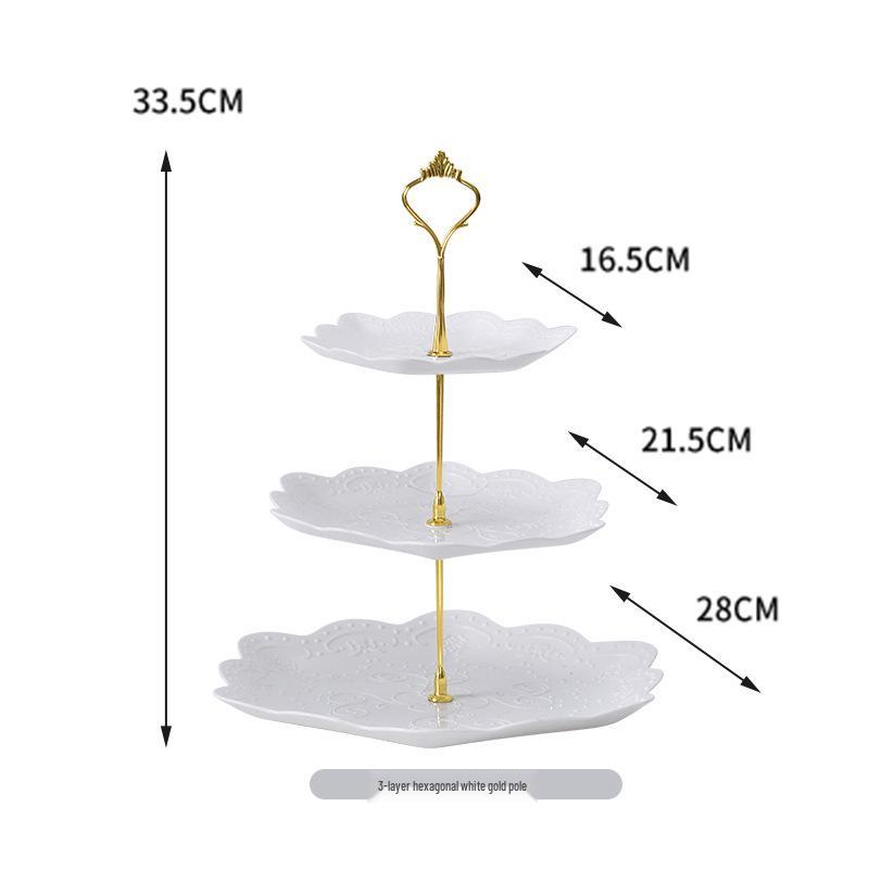 Трехъярусная подставка для торта к европейскому полуденному чаю - креативный многослойный пластиковый поднос для десертов и фруктовая тарелка