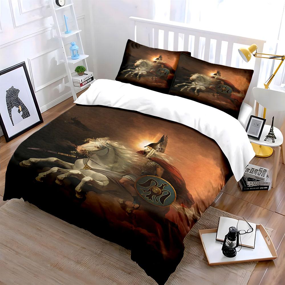 Warrior and horse design. Bedding sets Duvet cover sets Duvet covers Pillowcases(1* Duvet Cover 2* Pillowcases without duvet insert)