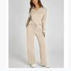 Autumn and Winter Fashion Casual Women's Long-sleeved Drawstring Solid Color Commuter Trousers Suit Women