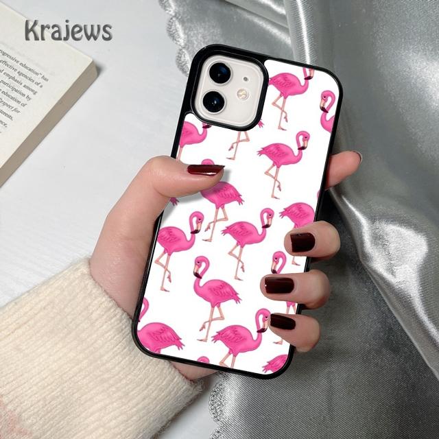 Krajews Animal Flamingo soft Phone Case Cover For iPhone 17 Air 16 15 14 plus 12 13 pro max coque Shell Fundas