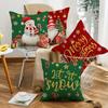 Christmas Pillowcase with Red and Green Colors, Warm Christmas Tree, Snowflake Element, Letter Print, Home Decoration Pillowcase