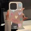 Love Heart Phone Case For iPhone 13 Case for iPhone 11 15 16 12 14 Pro Max Mini Shockproof Translucent Clear Cover Soft Funda