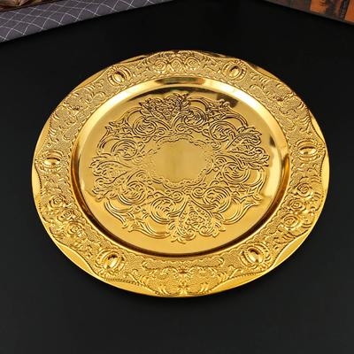 Европейский круглый поднос поднос для закусок утолщенный поднос для фруктов поднос для семечек дыни креативный поднос для чая поднос для закусок к послеобеденному чаю поделки
