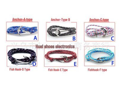 Браслет в виде якоря викингов с крючком и каменной вставкой