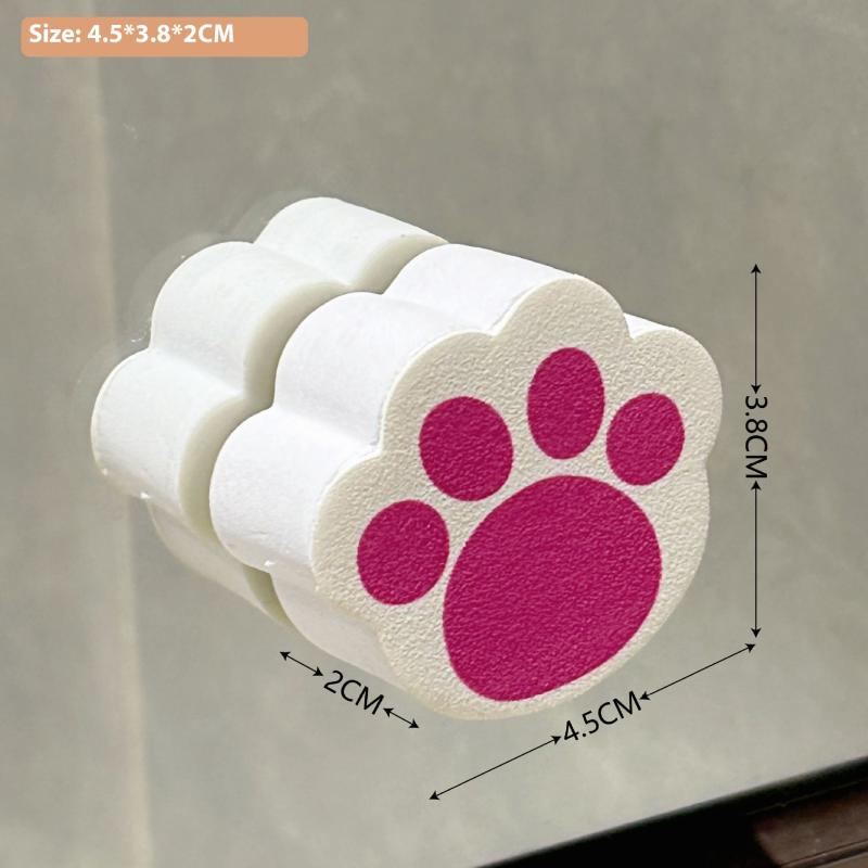 1/5Pcs Cute Cat Claw Glass Cleaning Brush Mirror Glass Wipe Adhesive Removal Magic Sponge Cleaner For Kitchen Bathroom