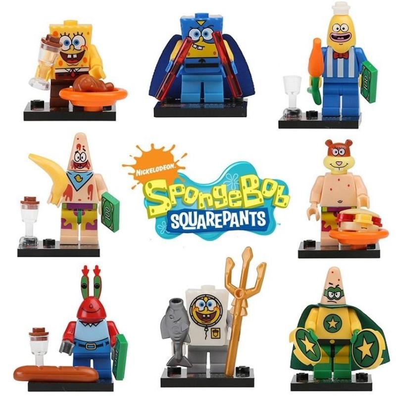 Spongebob Patrick Star Blocks Cartoon Anime Assembled Model  Small Building Blocks Children Cute Boys Girls  Educational Gifts