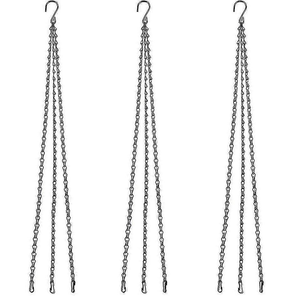 Hanging Basket Chain, 3 Sets Plant Hanger Metal Chains With Clips--