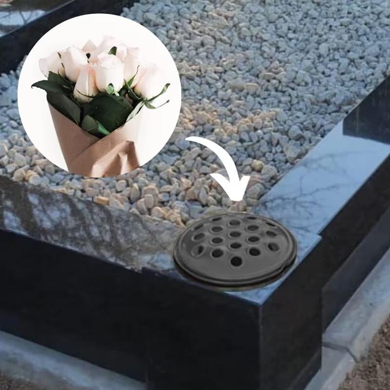 2Pcs Graveyard Memorial Flower Vases Shatter Resistant Grave Flower Pots for Cemetery Tombstone Ornament Sympathy Gift
