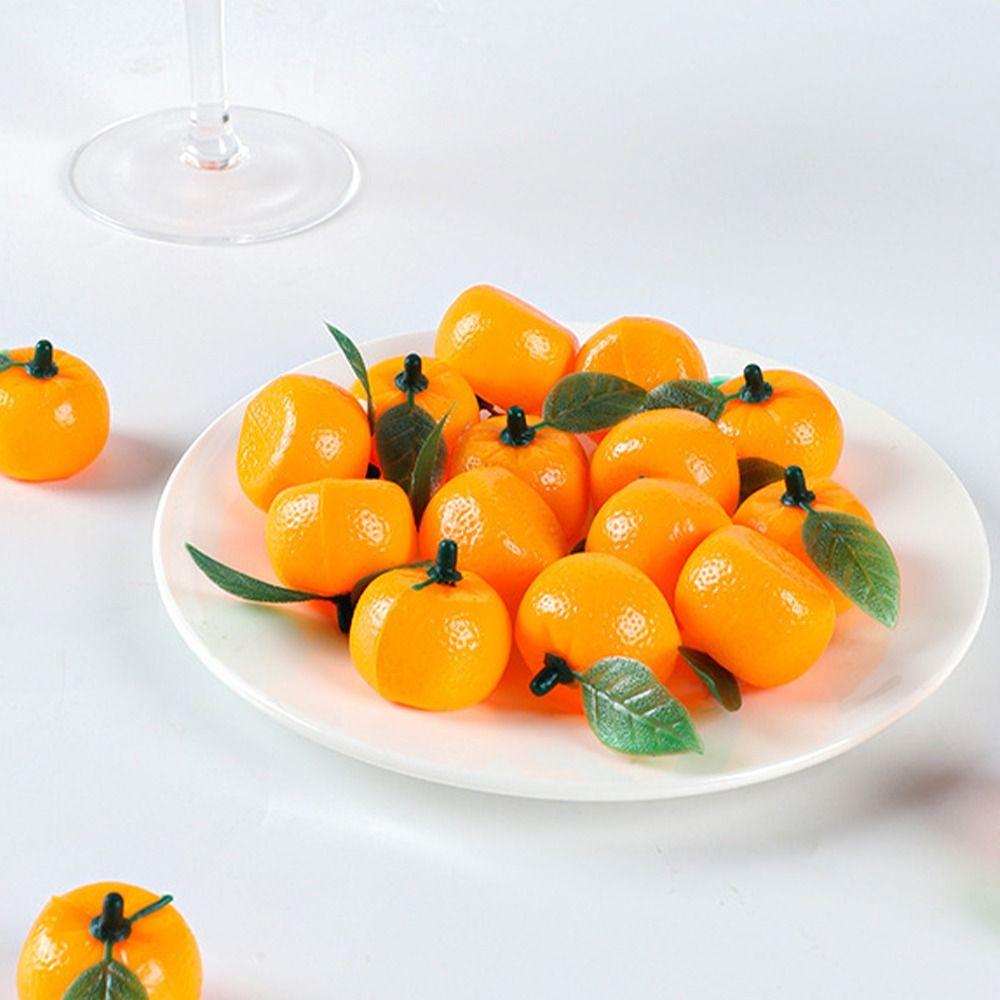 10pcs Food Model Mini Artificial Plastic Orange Realistic Handicrafts Simulation Orange Funny Fake Fruits Garden Decoration