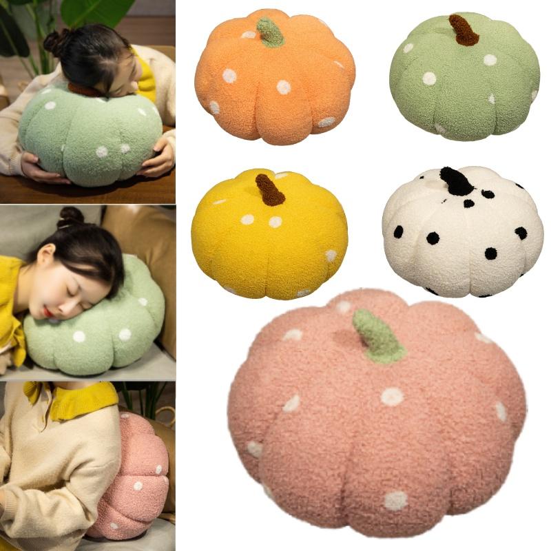 Cute Colorful Polka Dot Pumpkin Pillow Toy For Halloween Decor