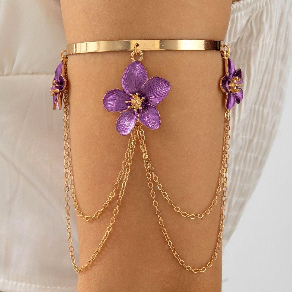 Resort Wind Open Arm Bracelet Punk Style Tassel Arm Ring Creative Fringed Arm Ring  Beach