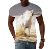 Новая Мода Рисунок Лошади 3D Принт Мужская Хип-Хоп Персонализированная Футболка с Круглым Вырезом и Коротким Рукавом