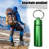 Keychain Pendant Waterproof Aluminum Alloy Pill Bottle Sealable Secret Container Outdoor Travel Holder with Hanging Loop