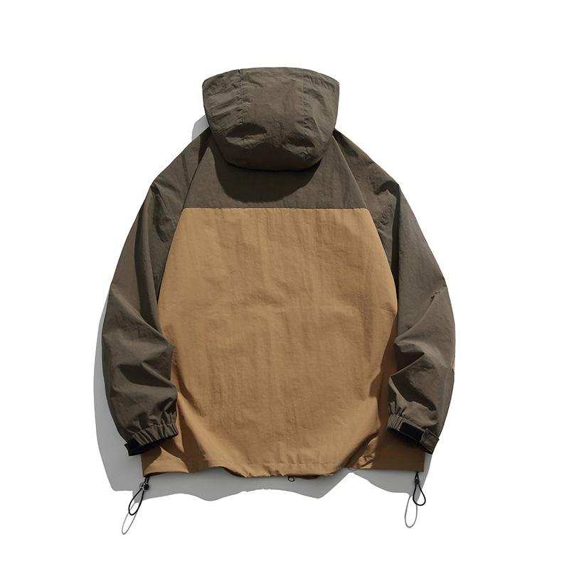 Весна и осень, новая мужская куртка с капюшоном в корейском стиле с цветными блоками, модная пара, интернет-знаменитость, модная и универсальная куртка того же стиля