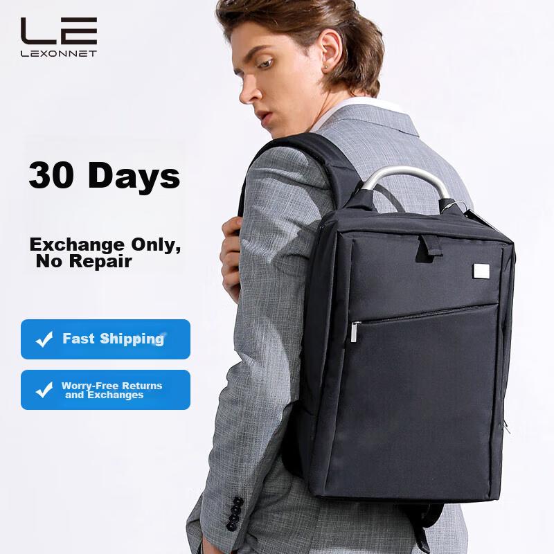 LEXON Laptop Backpack, 14-Inch Business Water-Resistant Commuter Notebook Bag, Lightweight Student Schoolbag Gift for Me