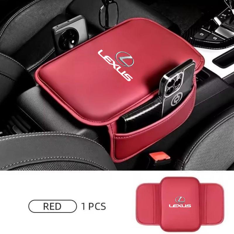 Leather Car Emblem Armrest Pad Storage Box Elbow Support Mat For Lexus F SPORT IS250 IS200 CT200h GS300 LS430 RX450h LX570 IS300