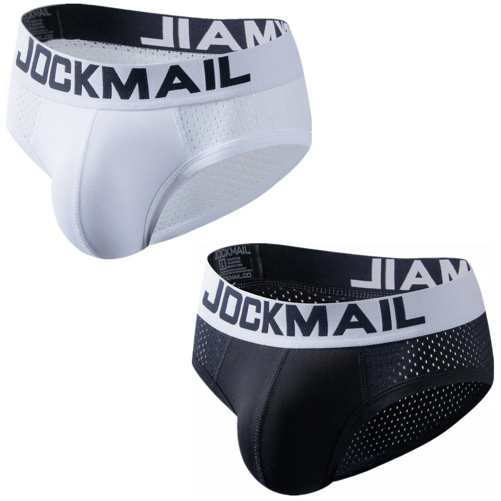 Трусы JOCKMAIL, модное мужское нижнее белье из дышащей сетки с низкой талией, простые повседневные трусы