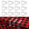 12Pcs Invisible Clear Tablecloth Clip Non-slip Heavy Duty Transparent Indoor Outdoor Wedding Party Picnic Camping Dining Table Cover Holder