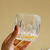Стеклянные чашки Кружка для кофе со льдом Чайная чашка Стакан для сока Чашка для молока и воды Вертикальная полоска Узор пламени Резьба подсолнуха Посуда для напитков Стаканы