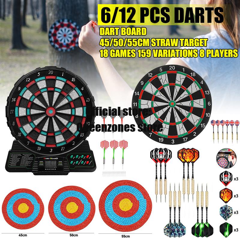 8 Games Automatic Scoring Dart Plate Board Sound Prompt Office Family Toys 159 Variations Electronic Dartboard Darts Game Set