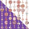 Rose Gold  Hot 100% 925 Sterling Silver Dangle Charm Beads Fit Original  Bracelet Necklace Diy Jewelry Women Gift