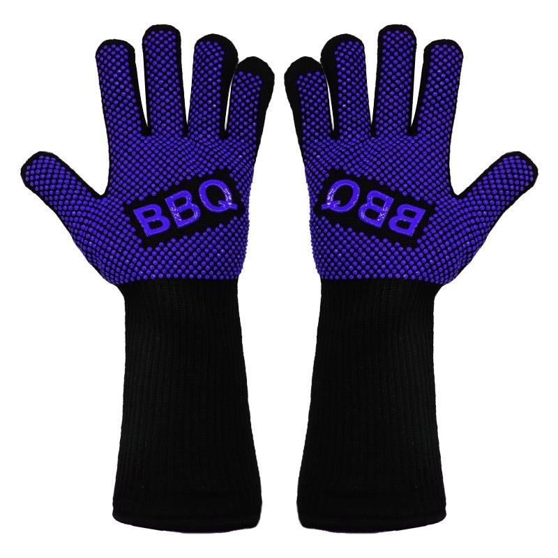 Meier High temperature resistance 500 degrees, silicone barbecue oven microwave oven anti-scalding high temperature insulation gloves