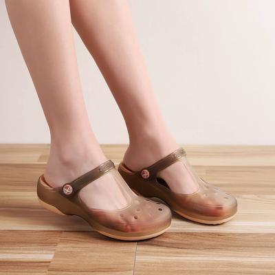 Туфли Hole Shoes женские легкие нескользящие пляжные туфли для моря модные дышащие сандалии с мягкой подошвой женские тапочки для медсестер Baotou