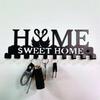 Металлический настенный крючок с дизайном лебедя и надписью HOME для хранения ключей, полотенец, головных уборов, черная отделка, экономия места