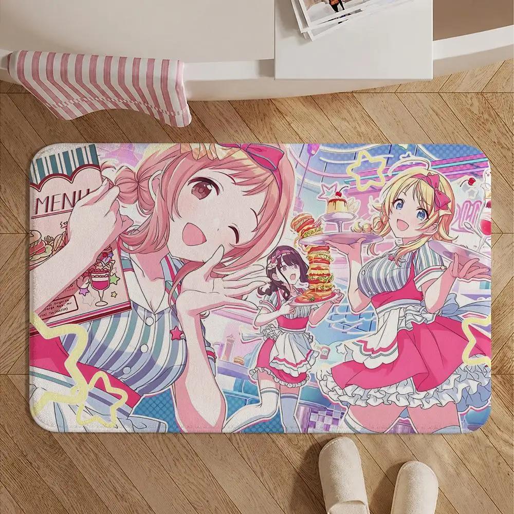 Game-THE IDOLM@STERS Floor Mat Soft Non-Slip Bath Mat, Bedside Carpet, Absorbent Doormat for Home
