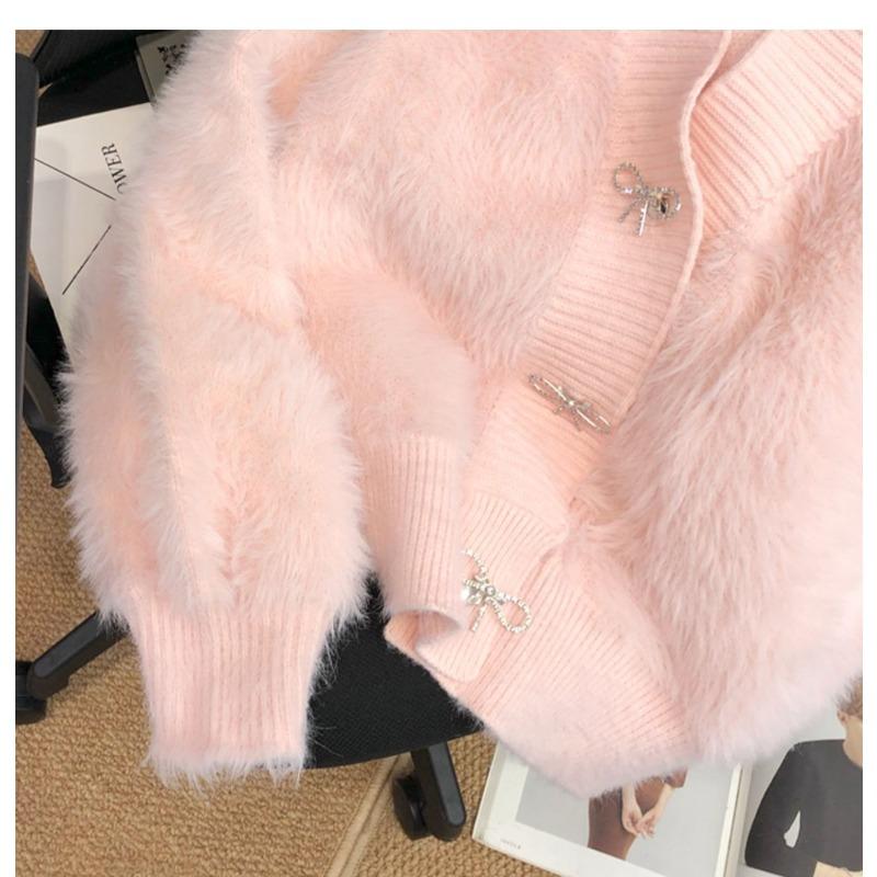 Женская мода повседневная осень-зима однотонный принт длинный рукав V-образный вырез свитера