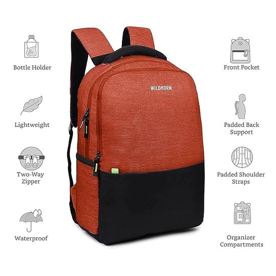 Рюкзак для ноутбука WildHorn 31 л для мужчин/женщин I Подходит для ноутбука до 15,6" I Водонепроницаемый I Рюкзаки для путешествий/бизнеса/колледжа