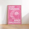 Современные Overthinkers Типография Плакат Настенное Искусство Холст Картина Плакаты Печать Настенное Искусство Середины Века для Домашнего Декора Гостиной
