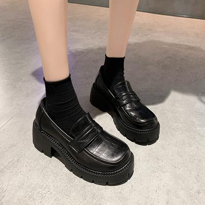 Женские мокасины на платформе, туфли-лодочки, женские туфли-лодочки из искусственной кожи с круглым носком и высоким каблуком, офисные туфли, удобная обувь для ходьбы