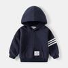 Модная толстовка с полосатыми рукавами для мальчиков, детская толстовка с капюшоном