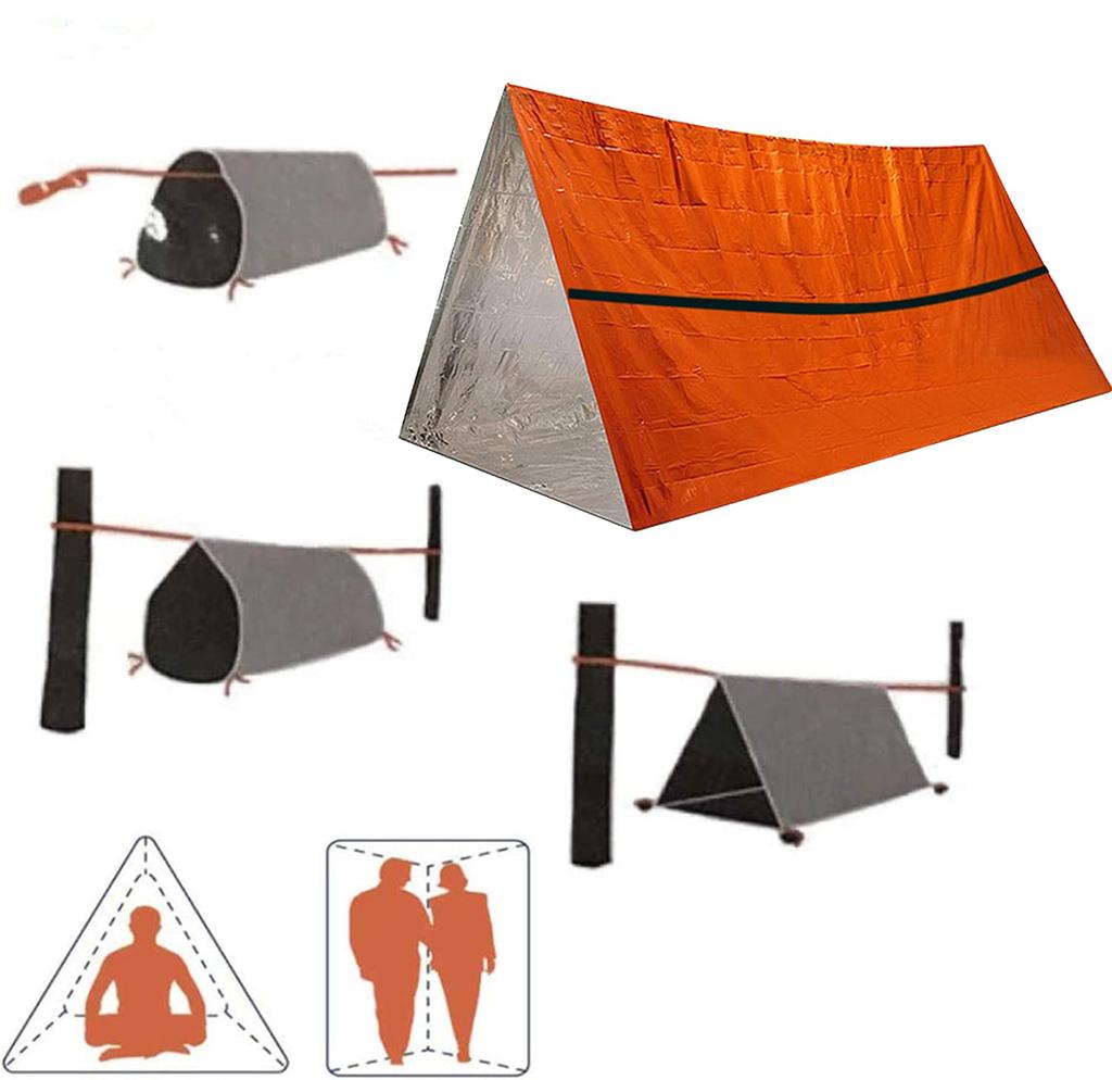 FuooooGui Аварийная палатка для улицы Аварийная палатка Простая палатка Легкая Водонепроницаемая Складная 2-местная Алюминиевое Одеяло Для Выживания И Спасения Кемпинг