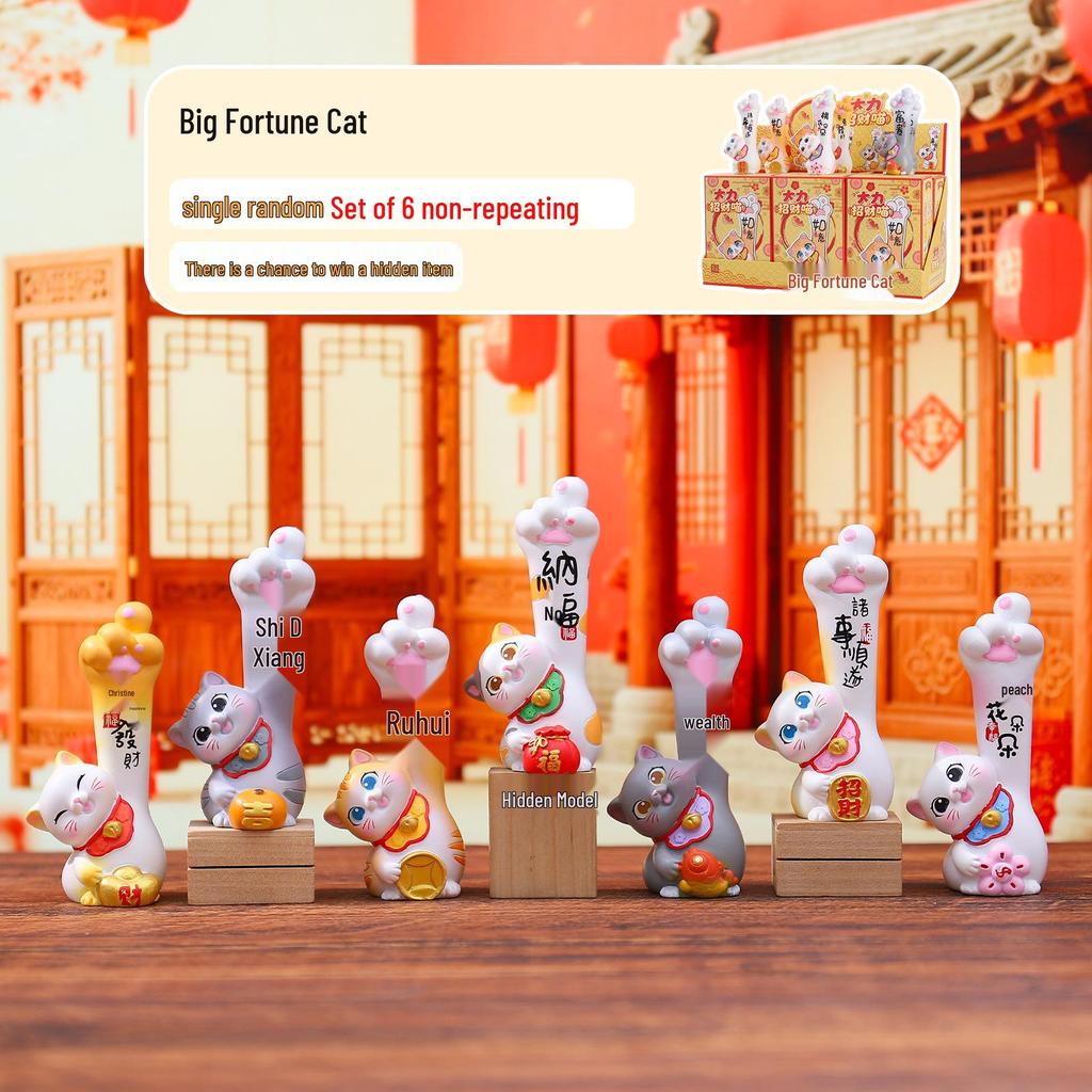 Creative Cute Cat Fingertip Diary Blind Box: Fun Children's Finger Toy & Desktop Ornament Decoration