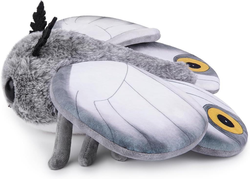 ZHONGXIN MADE Милая плюшевая игрушка Моль, Белая моль мягкая игрушка 11 дюймов, Ручной работы большая плюшевая модель насекомого Человек-мотылек, Уникальная коллекция плюшевых игрушек в подарок