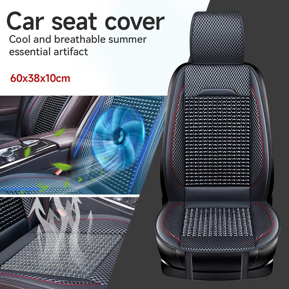 Чехол на сиденье автомобиля с деревянными бусинами, защитный чехол на одно сиденье автомобиля, универсальная удобная дышащая автомобильная подушка на все времена года