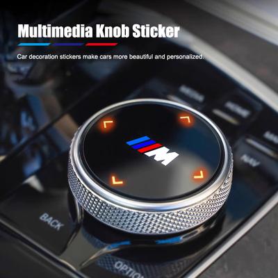 Наклейка-декор на мультимедийную кнопку салона автомобиля для BMW X1 X2 X3 X5 X4 X6 X7 G01 G02 M3 M4 M5 G30 G20 G22 G23 G26 520i 523i G07