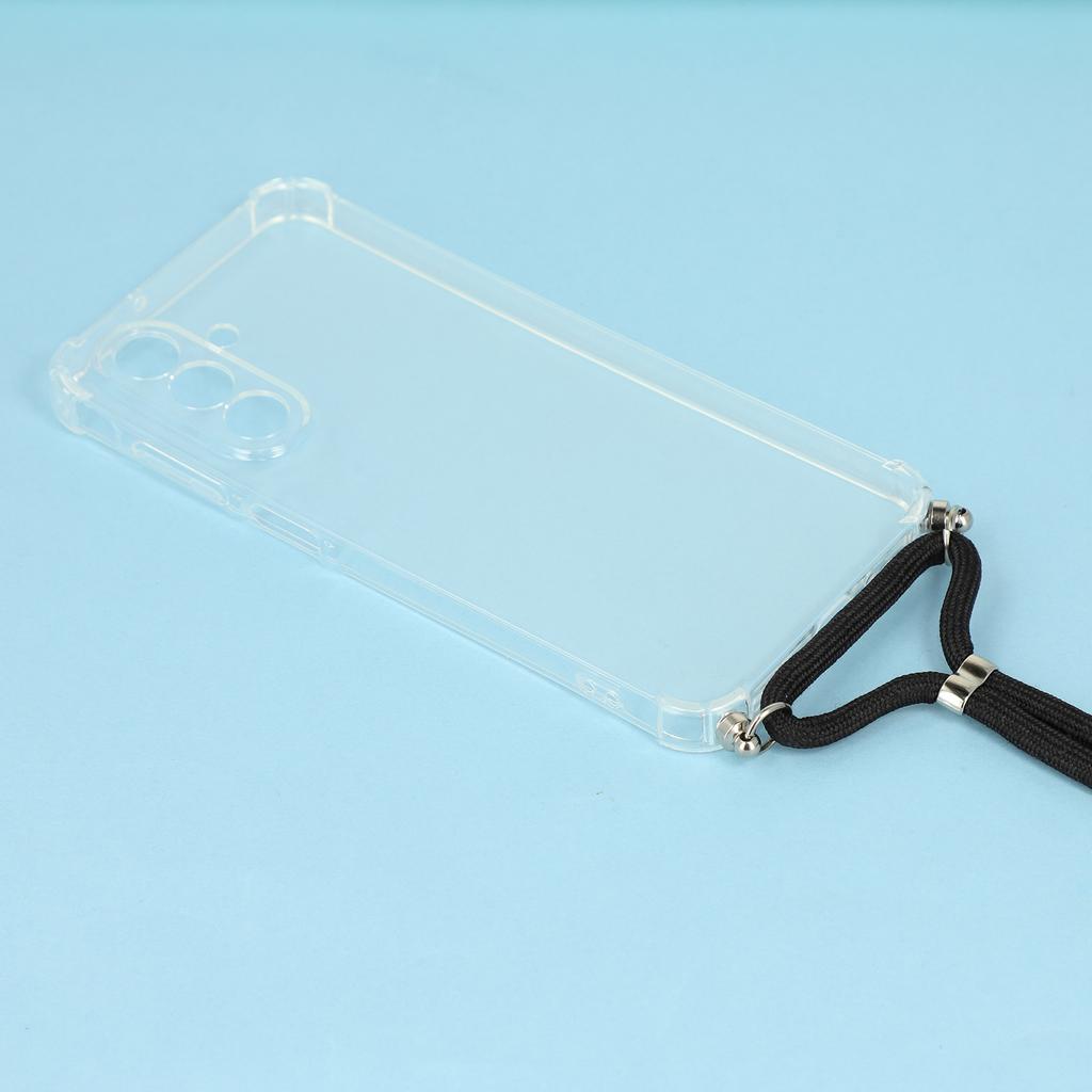 For Samsung Galaxy A17 Case Reinforced Corner TPU Clear Phone Cover with Lanyard