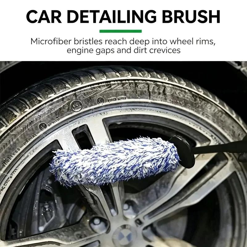 Автомойка Микрофибра Щетка для Колес Высоко Впитывающая Мягкий Плюш Нескользящая Ручка Чистые Шины Ступицы Диски Спицы