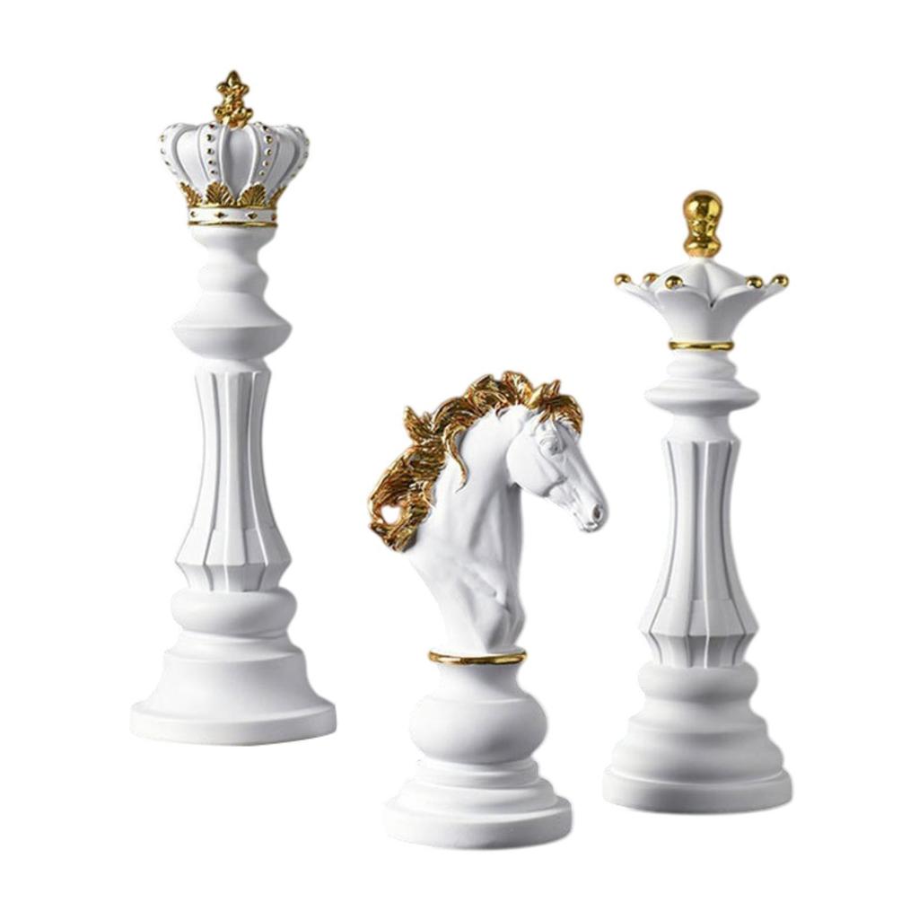 Decorative Chessmen Ornaments Resin Miniatures Objects for Room Bookshelf Cabinet Table Decoration
