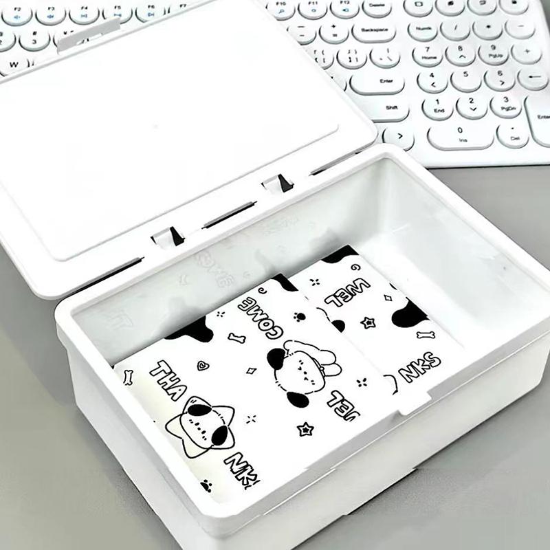 1Pc Korean Acrylic White Storage Box Blind Box Card Korean Photocard Storage Box Photo Card Organizer Compartment Flip Box