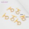 18K Real Gold Plated Heart/Round/Oval Shape OT Buckle Inlaid Zircon Toggle Clasps Hooks Connectors DIY Pearl Jewelry Accessories